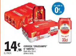 E.Leclerc CRUZCAMPO O AMSTEL Cerveza oferta