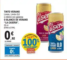 E.Leclerc LA CASERA Tinto verano o blanco de verano oferta