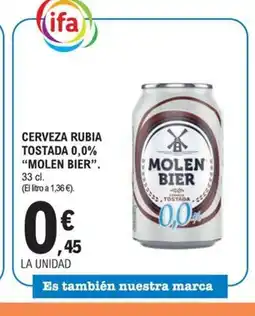 E.Leclerc MOLEN BIER Cerveza rubia tostada 0,0% oferta