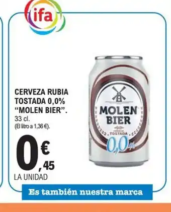 E.Leclerc MOLEN BIER Cerveza rubia tostada 0,0% oferta
