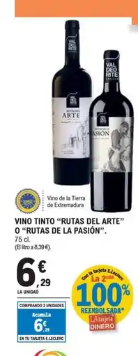 E.Leclerc RUTAS DEL ARTE O RUTAS DE LA PASIÓN Vino tinto oferta