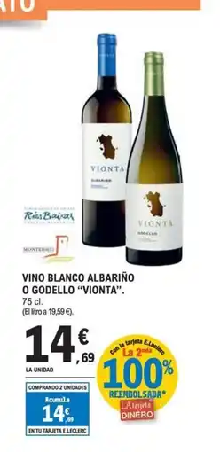 E.Leclerc VIONTA Vino blanco albariño o godello oferta