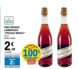 E.Leclerc PICCOLO NAPOLI Vino rosado lambrusco oferta