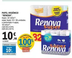 E.Leclerc RENOVA Papel higiénico oferta