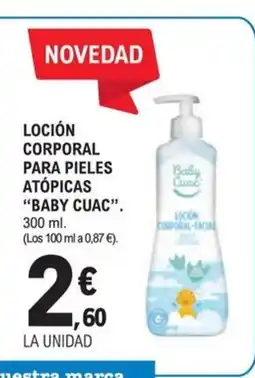 E.Leclerc BABY CUAC Loción corporal para pieles atópicas oferta