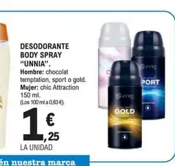 E.Leclerc UNNIA Desodorante body spray oferta