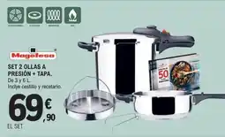 E.Leclerc MAGEFESA Set 2 ollas a presión + tapa oferta
