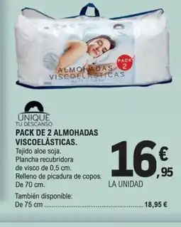 E.Leclerc Pack almohadas 2 viscoelasticas oferta