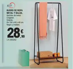 E.Leclerc Burro de ropa metal y balda oferta