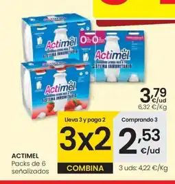 Eroski ACTIMEL Packs de 6 señalizados oferta