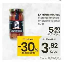 Eroski LA MUTRIKUARRA Filete de anchoa en aceite vegetal oferta