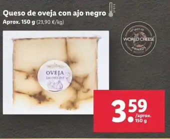 Lidl Queso de oveja con ajo negro 150g oferta