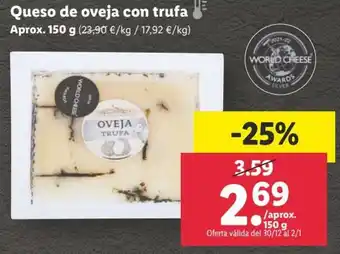 Lidl Queso de oveja con trufa 150g oferta
