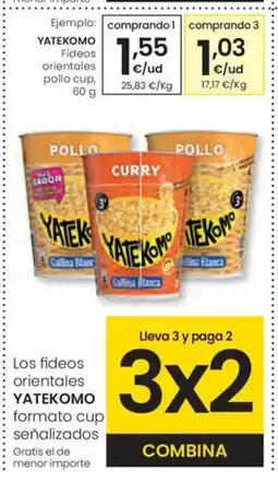 Eroski YATEKOMO Fideos orientales pollo cup oferta