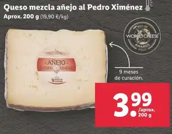 Lidl Queso mezcla añejo al Pedro Ximenez 200g oferta