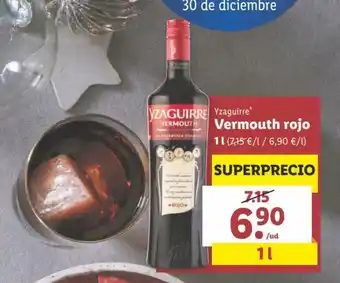 Lidl Vermouth rojo 1l oferta