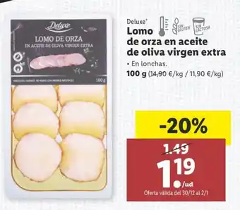 Lidl Lomo de orza en aceite de oliva virgen extra 100g oferta