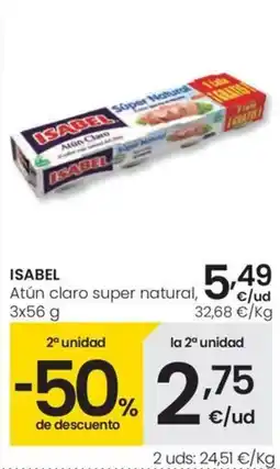 Eroski ISABEL Atún claro super natural oferta