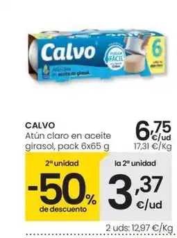 Eroski CALVO Atún claro en aceite girasol oferta