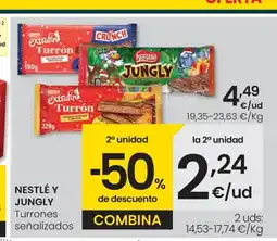 Eroski NESTLÉ Y JUNGLY Turrones señalizados oferta
