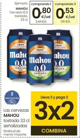 Eroski MAHOU Cerveza 0.0 tostada oferta