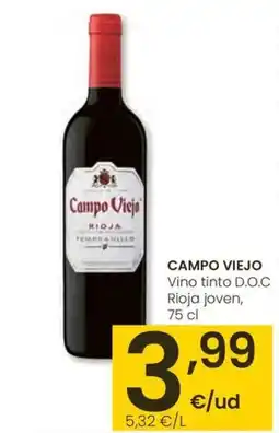 Eroski CAMPO VIEJO Vino tinto D.O.C Rioja joven oferta