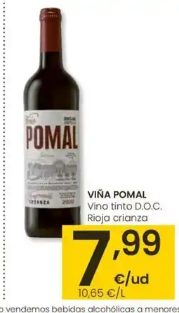 Eroski VIÑA POMAL Vino tinto D.O.C. Rioja crianza oferta