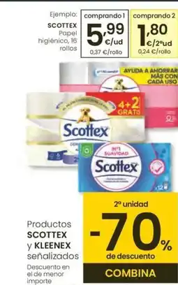 Eroski SCOTTEX Papel higiénico, 16 rollos oferta