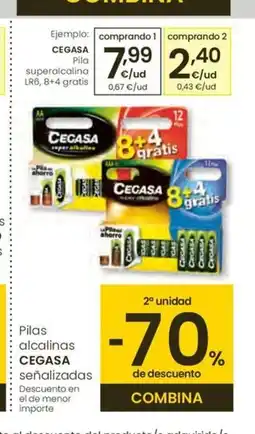 Eroski CEGASA Pilas superalcalina LR6, 8+4 gratis oferta