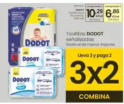 Eroski DODOT Toallita aqua 0% plástico oferta