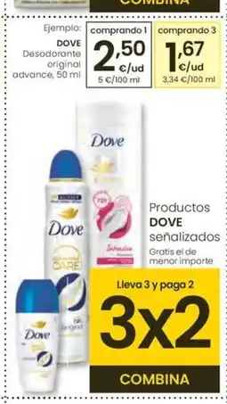 Eroski DOVE Desodorante original advance oferta