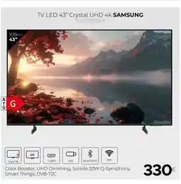 Tien 21 SAMSUNG TV LED 43" Crystal UHD 4k oferta