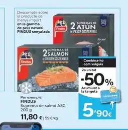 Caprabo FINDUS Suprema de salmó ASC oferta