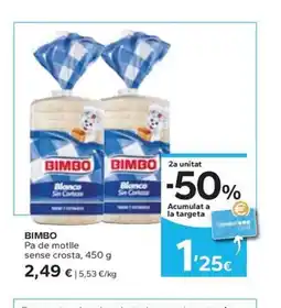 Caprabo BIMBO Pa de motlle sense crosta oferta