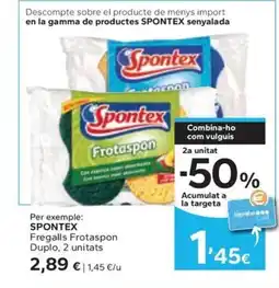 Caprabo SPONTEX Fregalls Frotaspon Duplo, 2 unitats oferta