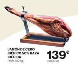 Hipercor Jamón de cebo ibérico 50% raza ibérica oferta