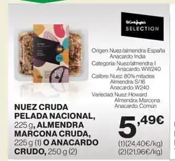 Hipercor Nuez cruda pelada nacional oferta