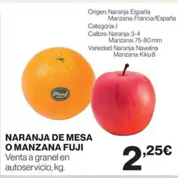 Hipercor Naranja de mesa o manzana fuji oferta
