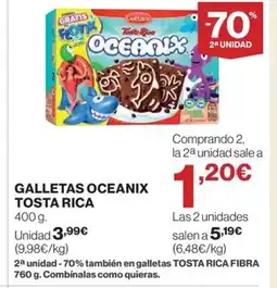 Hipercor TOSTA RICA Galletas oceanix oferta