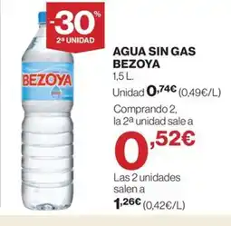 Hipercor BEZOYA Agua sin gas oferta