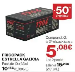 Hipercor ESTRELLA GALICIA Frigopack oferta