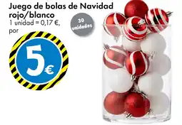 TEDi Juego de bolas de Navidad rojo/blanco oferta