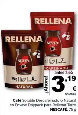 Masymas NESCAFÉ Café Soluble Descafeinado o Natural en Envase Doypack para Rellenar Tarro oferta