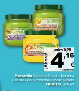 Masymas FRUCTIS Mascarilla Glicerina Repara, Keratina Cabello Liso o Proteína Cabello Rizado oferta
