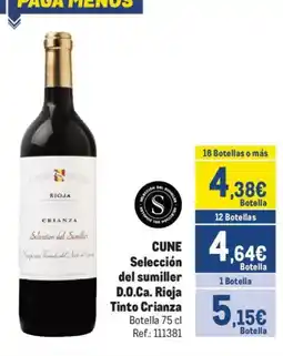 Makro CUNE Selección del sumiller D.O.Ca. Rioja Tinto Crianza oferta