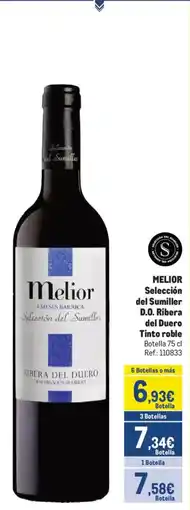 Makro MELIOR Selección del Sumiller D.O. Ribera del Duero Tinto roble oferta
