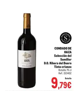 Makro CONDADO DE HAZA Selección del Sumiller D.O. Ribera del Duero Tinto crianza oferta