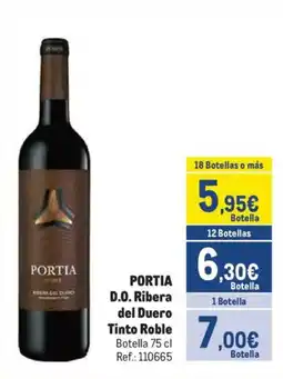 Makro PORTIA D.O. Ribera del Duero Tinto Roble oferta