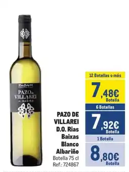 Makro PAZO DE VILLAREI D.O. Rias Baixas Blanco Albariño oferta