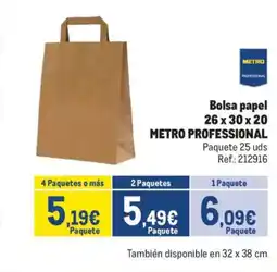 Makro METRO PROFESSIONAL Bolsa papel 26 x 30 x 20 oferta